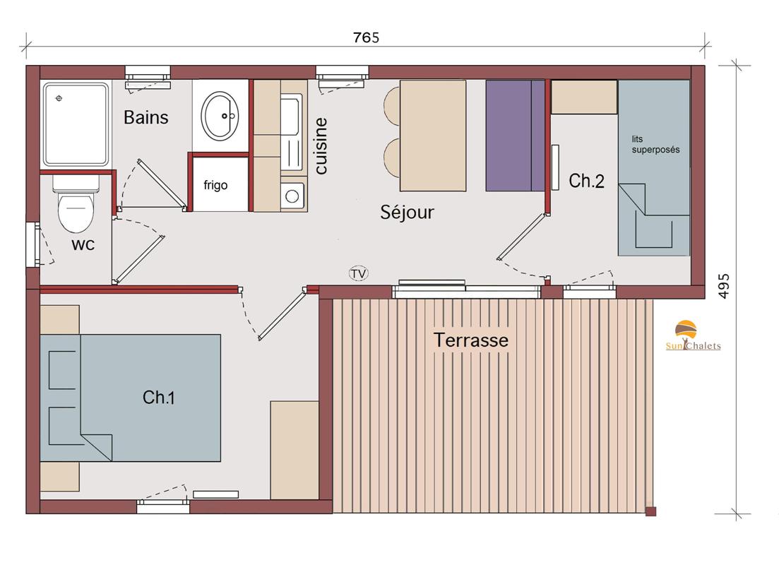 Plan Modèles 2 chambres M24-2