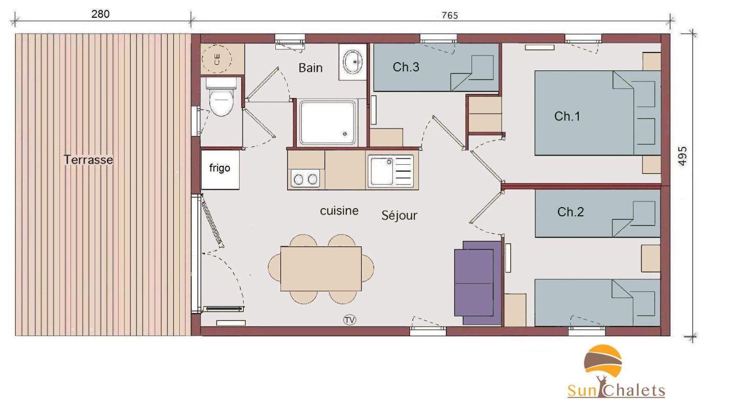 Plan Modèles 3 chambres H35-3