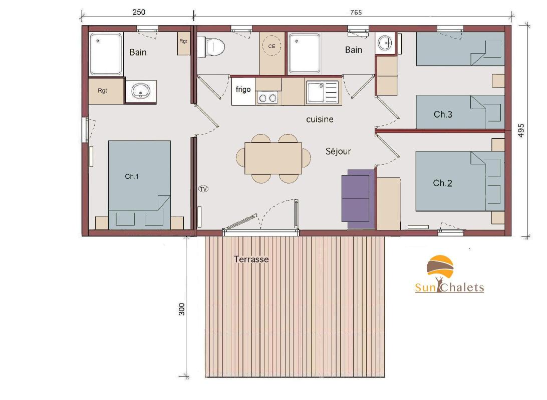 Plan Modèles 3 chambres H49-3