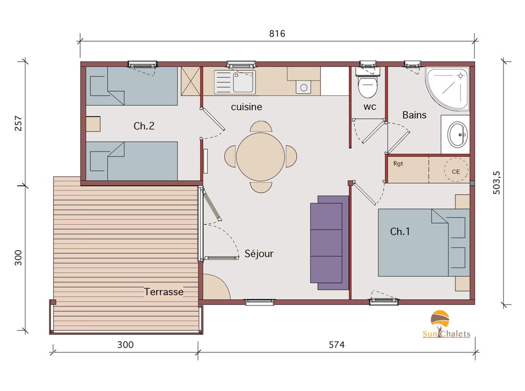 Plan Modèles 2 chambres A35-2