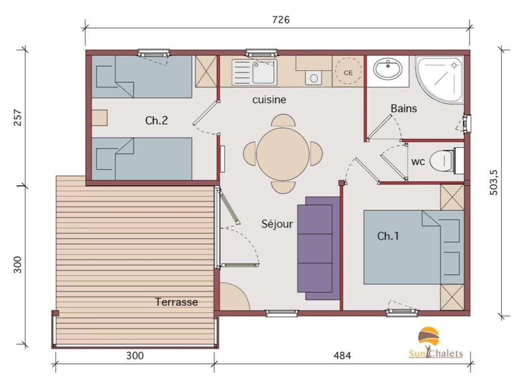 Plan Modèles 2 chambres A31-2